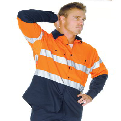 3982 DNC Hi Vis Safety Shirt with reflective tape